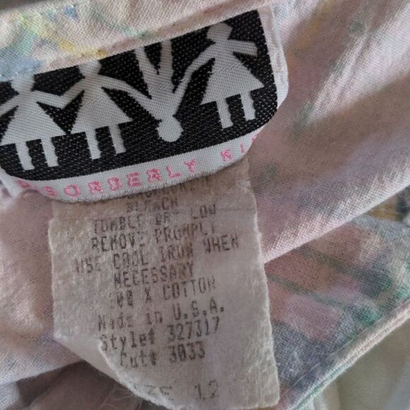 Disorderly kids vintage pastel‎ plaid and floral print dress size 12 - Picture 2 of 6